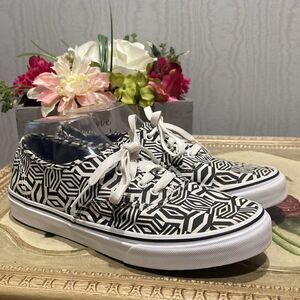 Vans Black & White Graphic Print Lace-Up Sneakers Skater Unisex Sz W:9.5 M:8